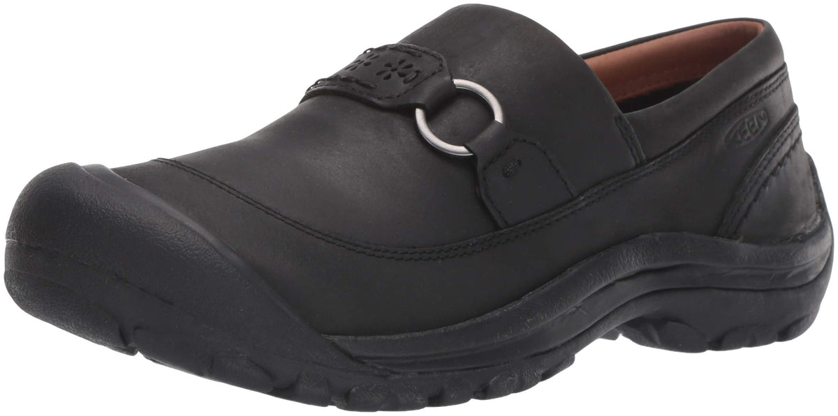KEEN Women's Kaci 2 Casual Comfortable Leather Slip on Clog 5 Black/Black