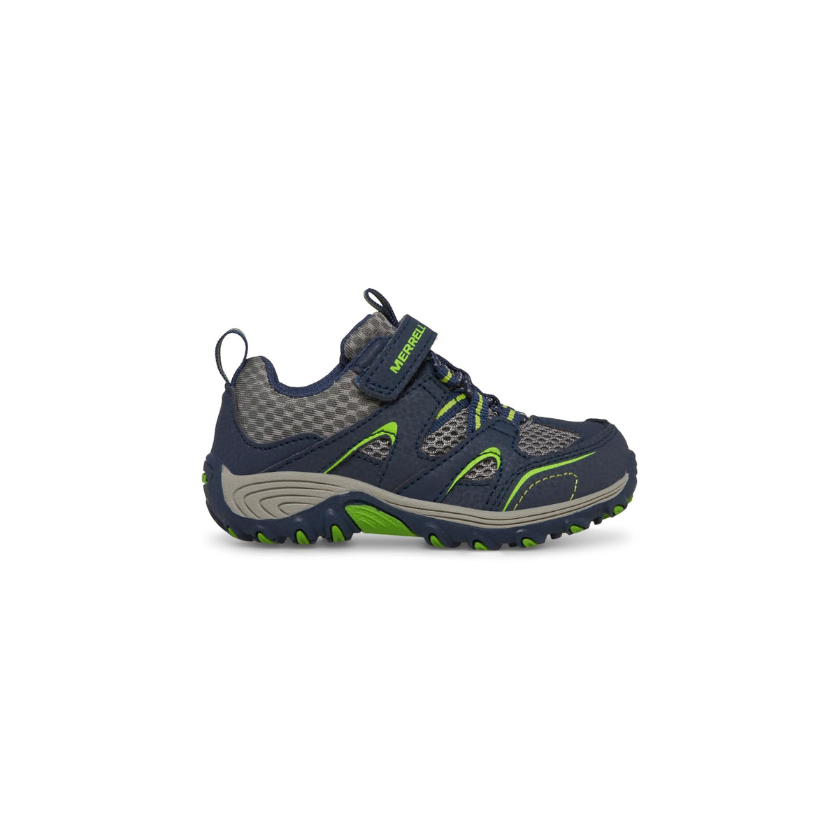 Merrell Trail Chaser Hiking Sneaker, Navy/Green, 2 US Unisex Big Kid