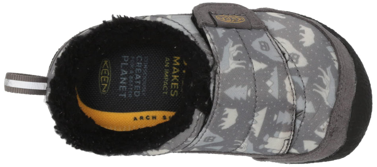 KEEN Unisex-Child Howser Low Wrap Casual Comfy Durable Slippers Big Kid (8-12 Years) 6 Big Kid Steel Grey/Star White