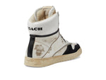 Coach Distressed Leather and Suede High-Top Sneaker White 9.5 D (M)