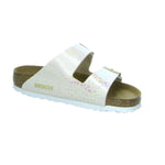 Birkenstock Women's Open Back Slippers, Gold Shiny Snake Cream, 9