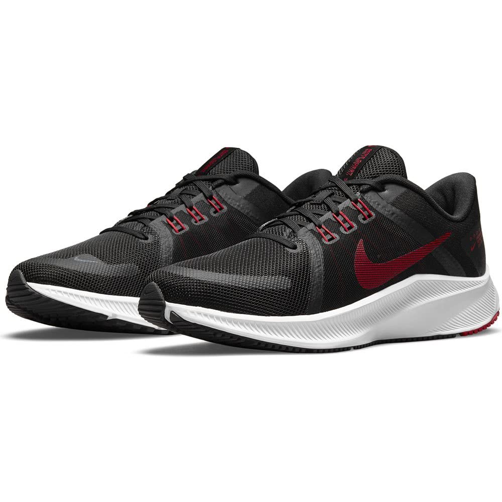 NIKE Men's Race Running Shoe, Black University Red White Dk Smoke Grey, 9
