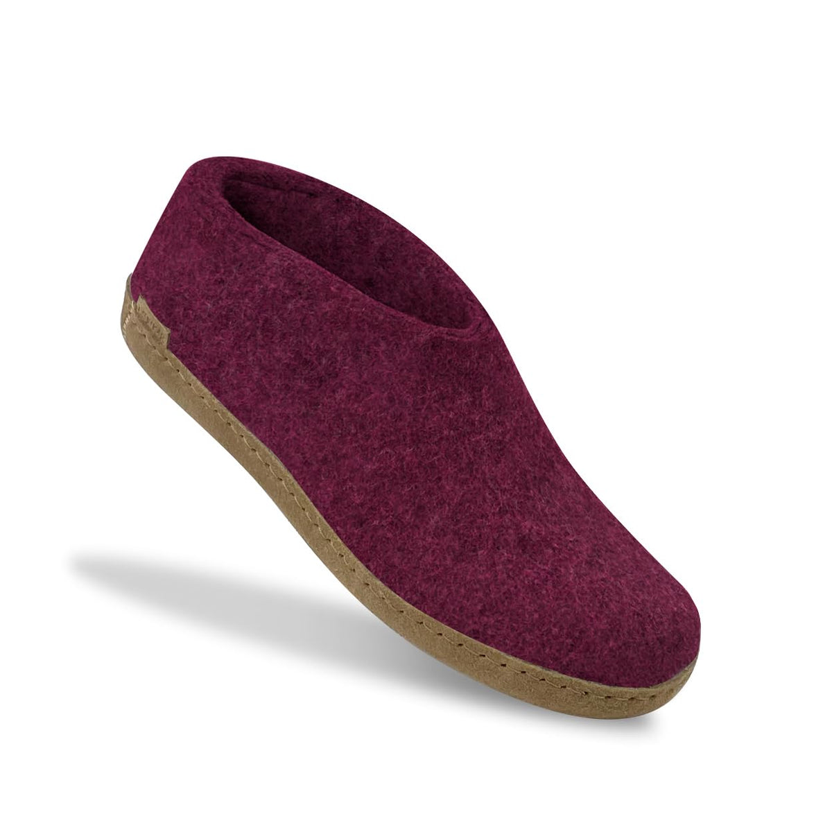 Glerups Wool Shoe Leather Outsole 9.5 Women/7 Men Cranberry