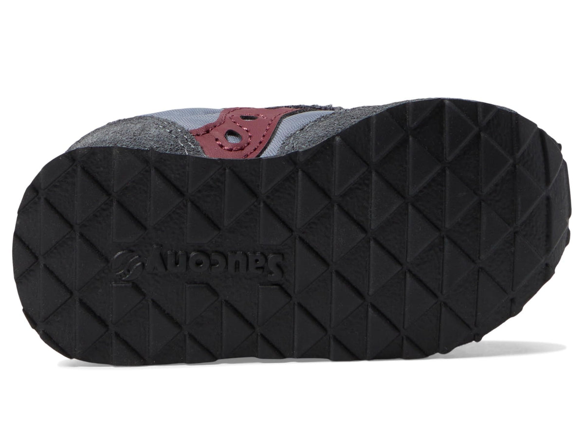 Saucony Boy's Original Jazz Hook & Loop (Toddler/Little Kid) Grey/Dark Red 11.5 Toddler M