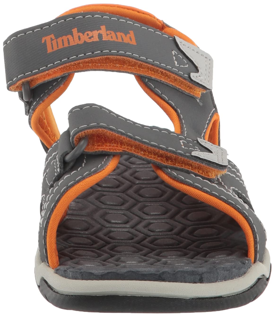 Timberland Adventure Seeker 2-Strap-BK-K Sandal, Medium Grey w/Orange, 34 US Unisex Little Kid