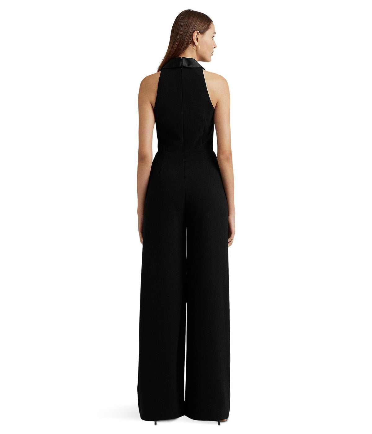 Lauren Ralph Lauren Dress Women's Satin-Trim Crepe Sleeveless Jumpsuit, Black