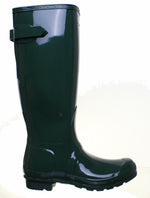 Hunter Original Back Adjustable Gloss Rain Boots for Women - Nylon Lining with Cushioned Footbed, Multilayered Sponge Insole, and Pull-On DesignGreen 8 M