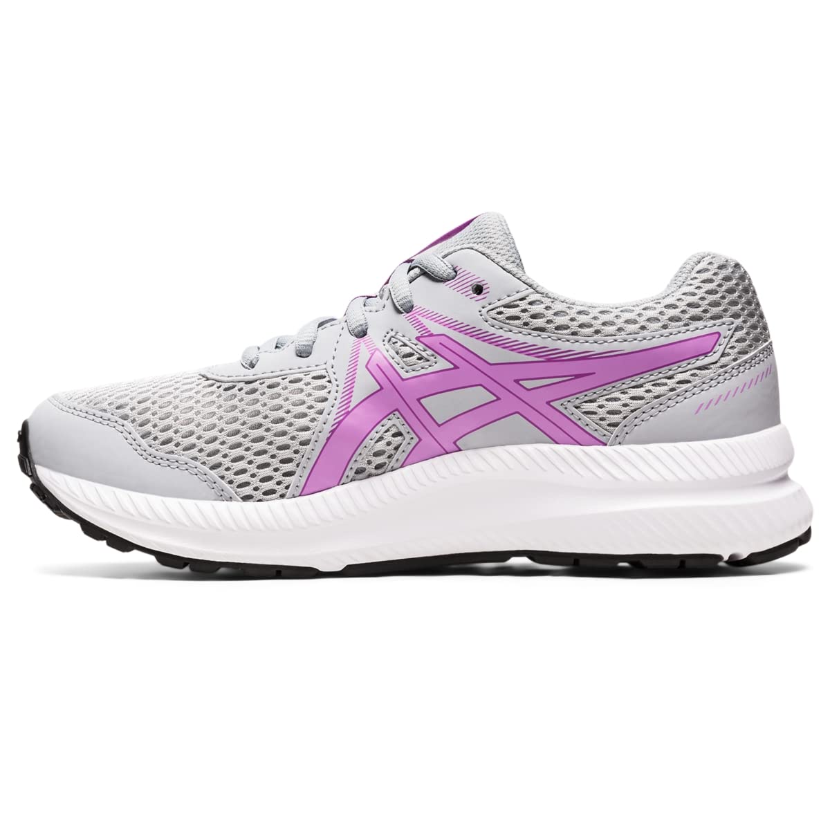 ASICS Girl's Contend 7 GS (Little Kid/Big Kid) Piedmont Grey/Lavender Glow 4.5 Big Kid M