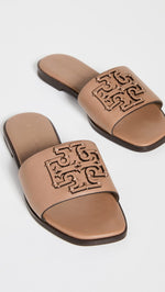 Tory Burch Women's INES Slides, Almond Flour, Tan, 10 Medium US
