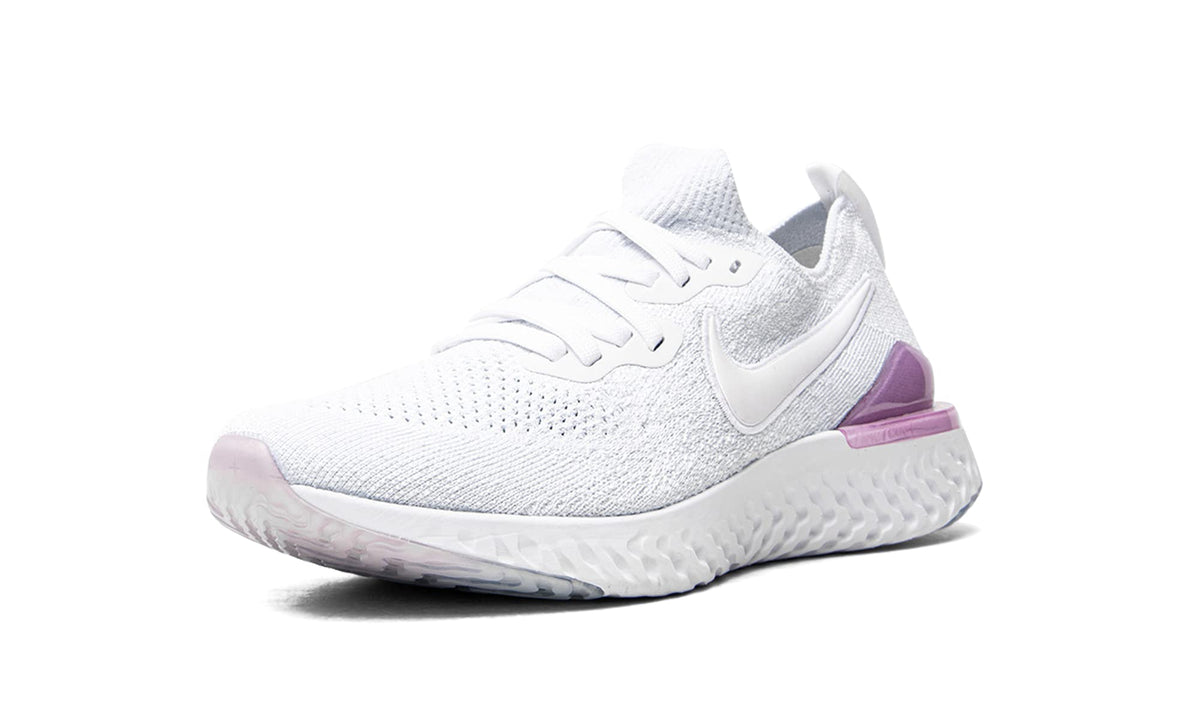Nike Womens WMNS Epic React Flyknit 2 BQ8927 101 - Size 6.5W White/Pink/Black
