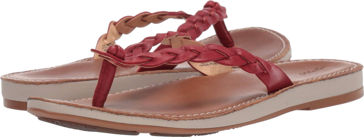 OluKai Kahiko - Women's Comfort Leather Sandal Burndt Red/tan - 7