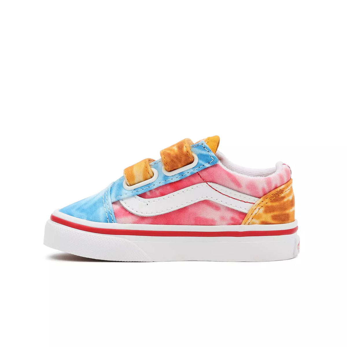 Vans Baby Boy's Old Skool V (Infant/Toddler) (Tie-Dye Block) Multi/True White 9.5 Toddler M
