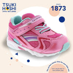 TSUKIHOSHI 3537 GLITZ Strap-Closure Machine-Washable Child Sneaker Shoe with Wide Toe Box and Slip-Resistant, Non-Marking Outsole - For Toddlers and Little Kids, Ages 1-8 Toddler (1-4 Years) 10 Toddler Hotpink/Mint