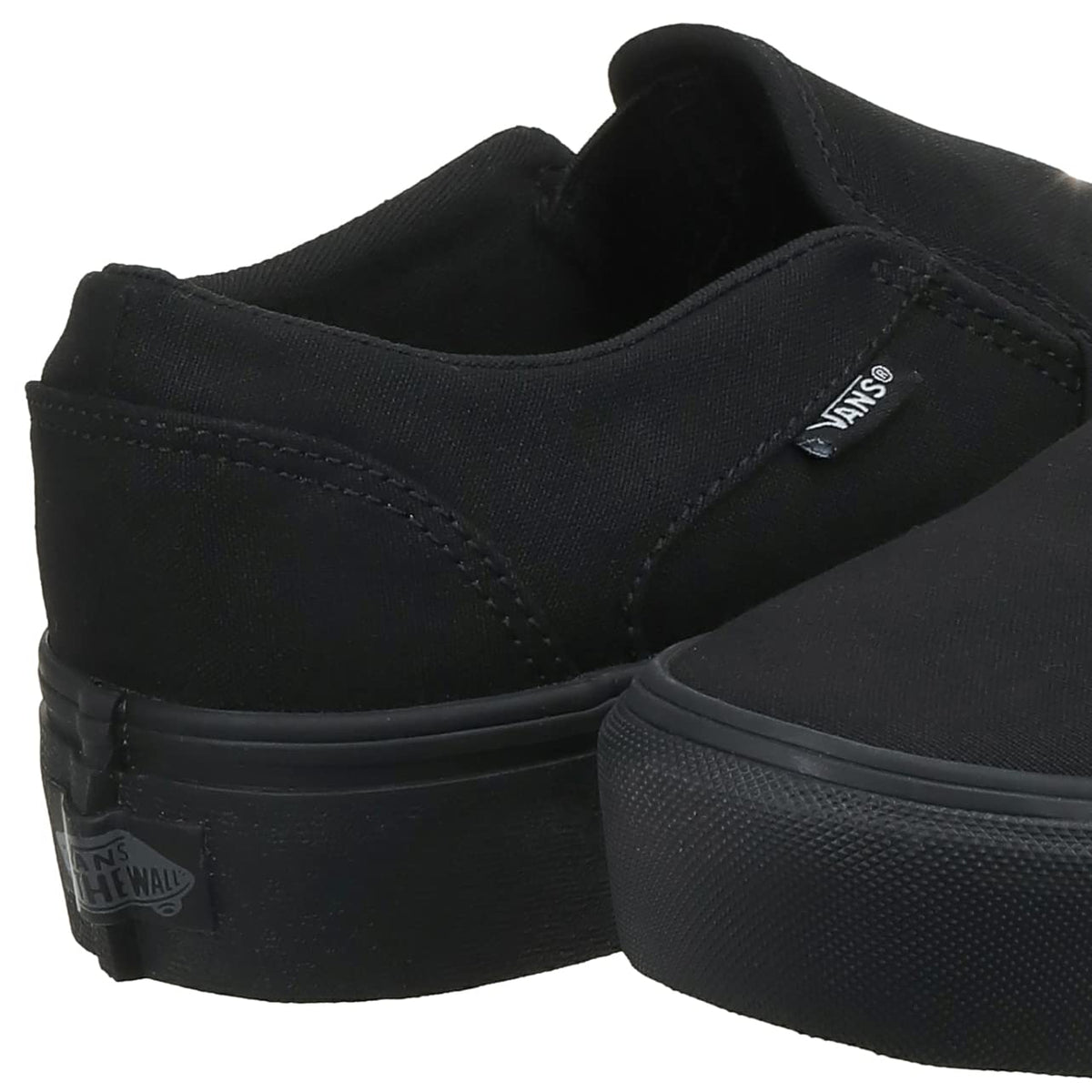Vans Women's Asher Platform Sneaker, Canvas Black Black, 8