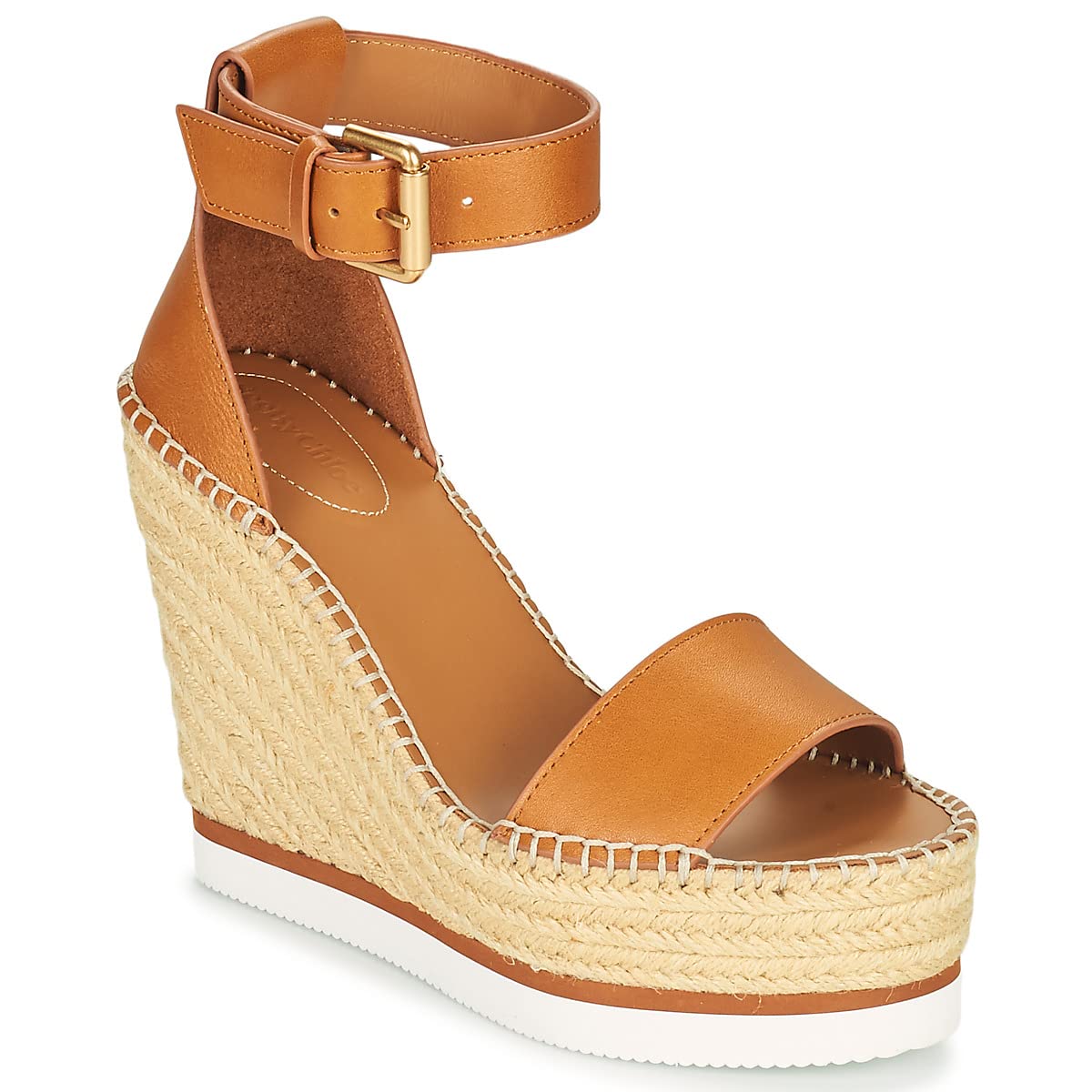 See by Chloe Glyn Espadrille Wedge Tan 38 (US Women's 8) M