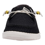 HEYDUDE Wendy Boho Crochet Loafers for Women Textile Upper & Lining Lace-up Closure Textile Outsole Black