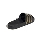adidas Unisex Flip Flop Slide Sandal, Core Black/Gold Metallic/Core Black, 9 US Men