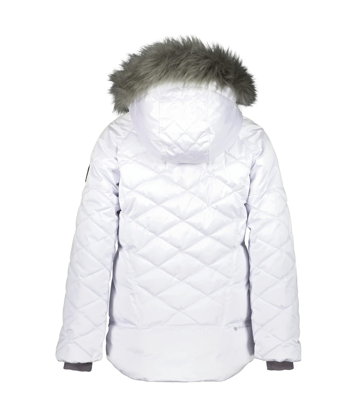 Obermeyer Kids Meghan Jacket For Big Kids - Fleece Chin Warmer With Droptal Hemline, Cosy and Breathable Jacket White LG (14-16 Big Kid) One Size