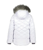 Obermeyer Kids Meghan Jacket For Big Kids - Fleece Chin Warmer With Droptal Hemline, Cosy and Breathable Jacket White LG (14-16 Big Kid) One Size