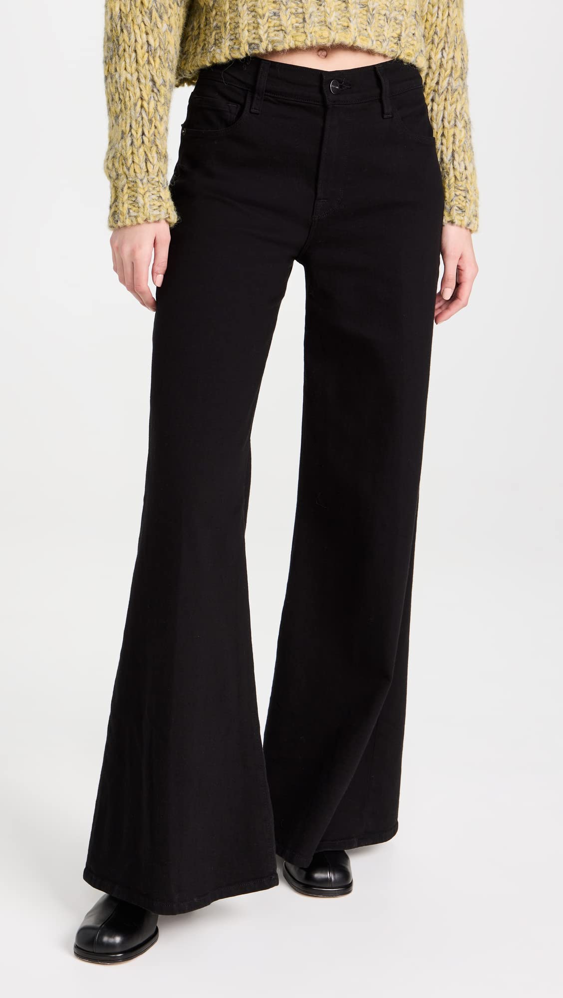 FRAME Women's Le Palazzo Pants, Film Noir, Black, 29