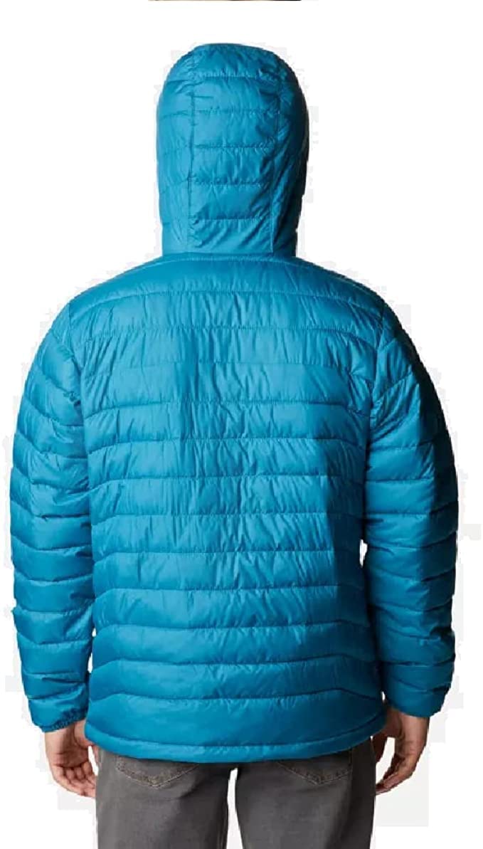 Columbia Mens Powder Lite Hooded Jacket, Deep Marine, Large