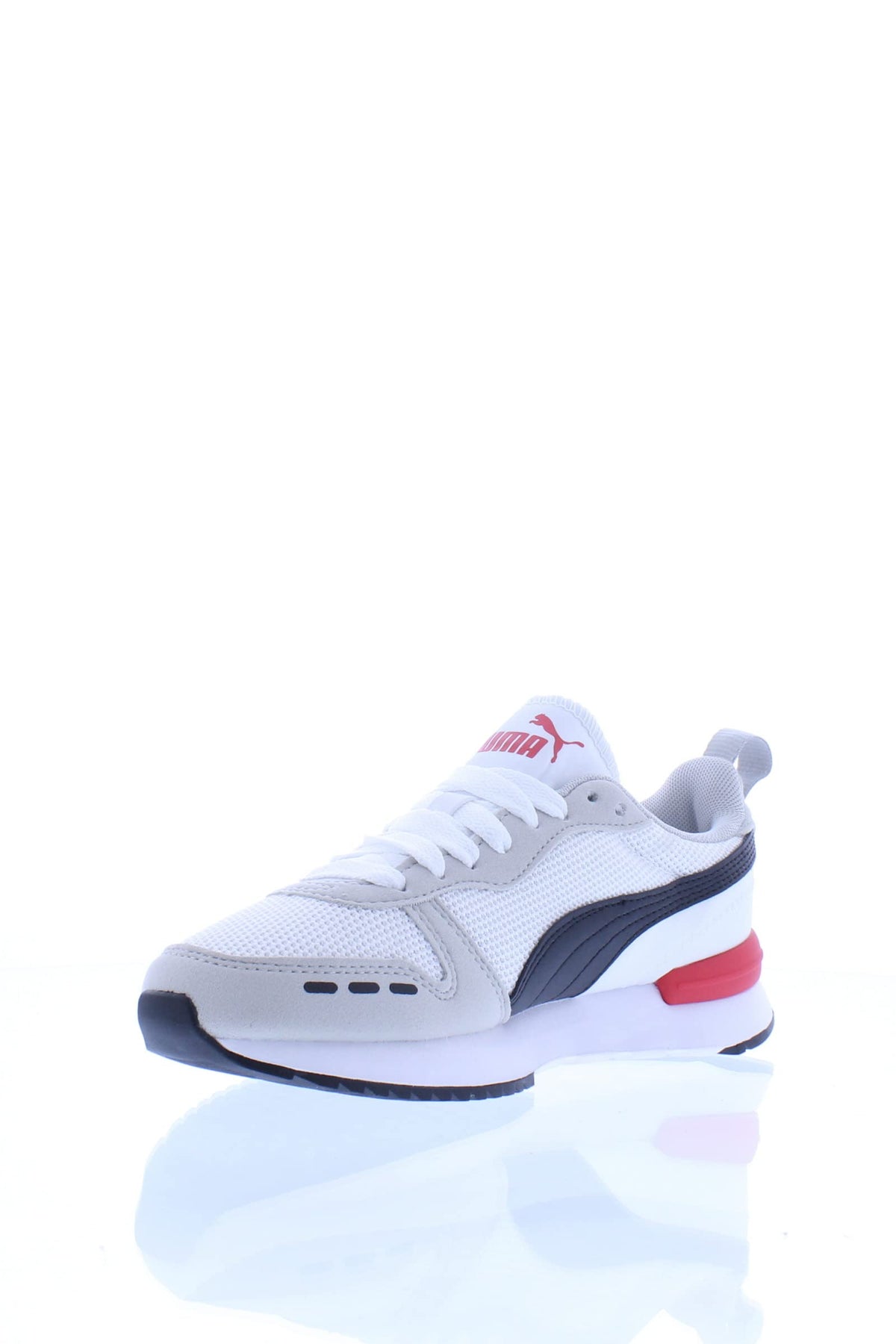 PUMA R78 Jr Boys' Youth Sneaker 4 M US Big Kid White-Black-High Risk Red