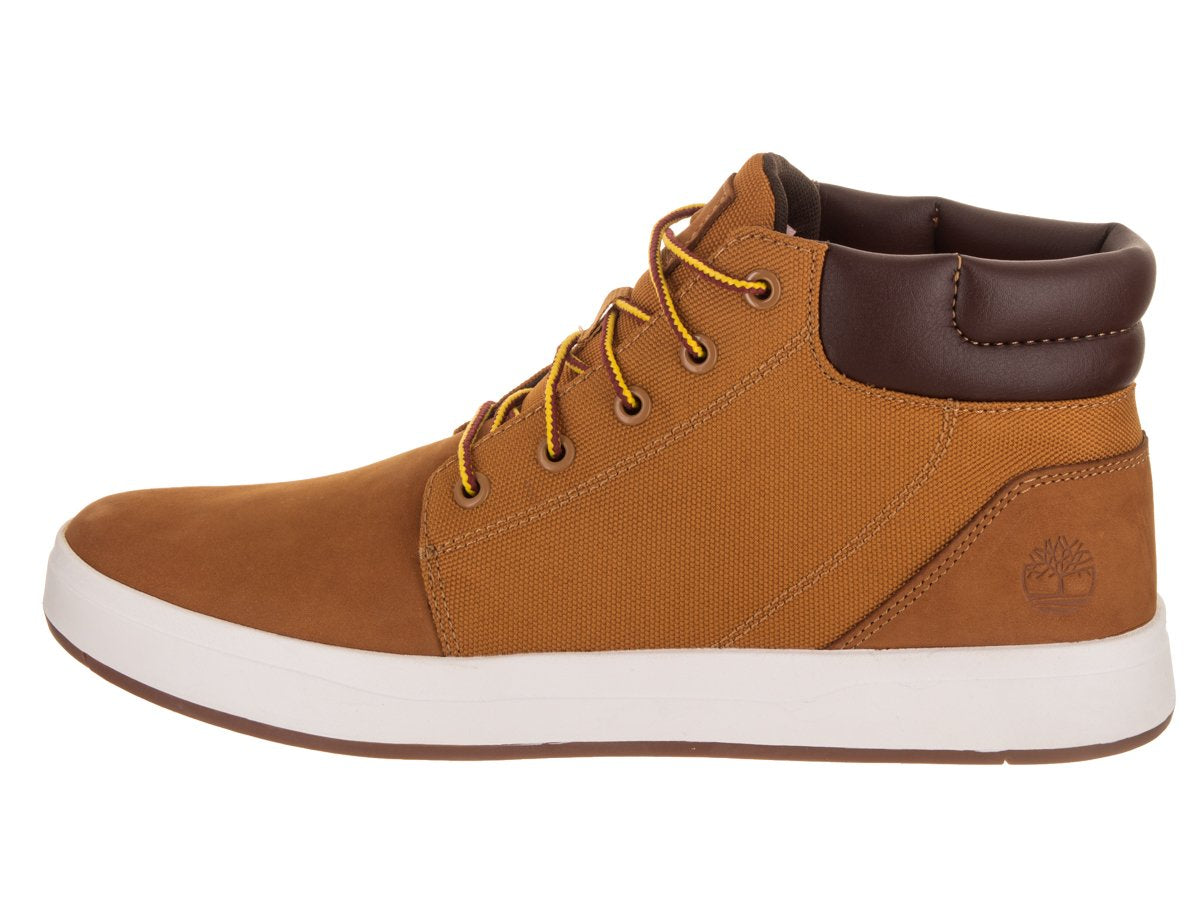 Timberland Mens Davis Square Mixed-Media Chukka Wheat Nubuck/Cordura Boot - 8