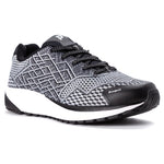 Propét Women's One Sneaker, Black/Silver, 13 Narrow US