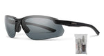 SMITH Parallel 0807/M9 71M Black/Grey Polarized Oval Sunglasses + Extra Ignitor Lens For Men For Women + BUNDLE with Designer iWear Eyewear Kit