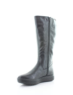 Naturalizer Womens Torence Leather Wedge Knee-High Boots Black 9 Wide (C,D,W)