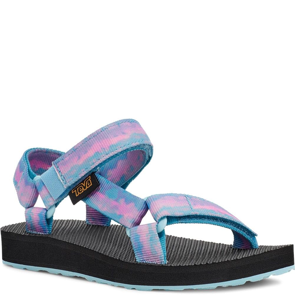 Teva Girls Original Universal Tie-Dye Sandal, Sorbet Cotton Candy, 4 Little Kid