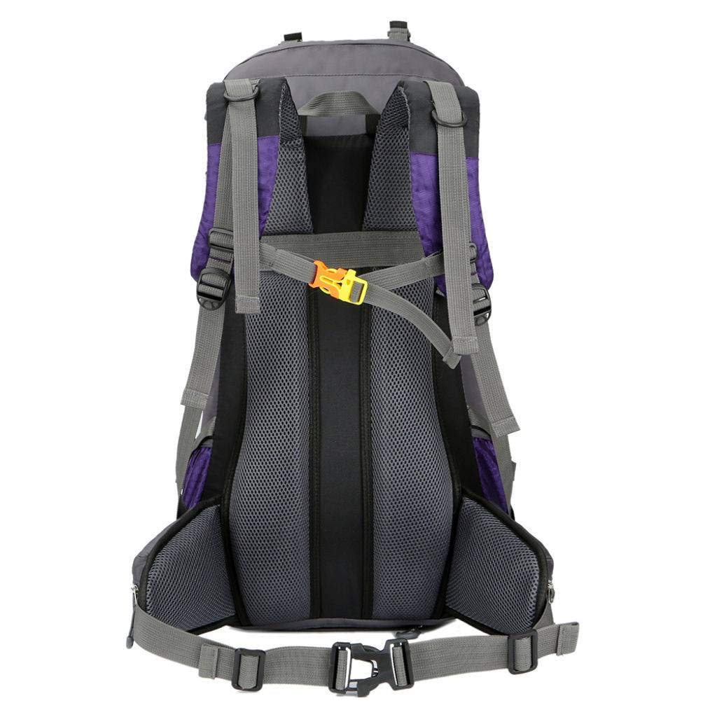 60L Hiking Backpack with Rain Cover, Lightweight Outdoor Trekking Multipurpose Backpack for Climbing Camping-Purple
