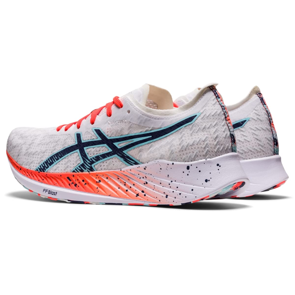 ASICS Women's Magic Speed Running Shoe, 10.5, White/Thunder Blue