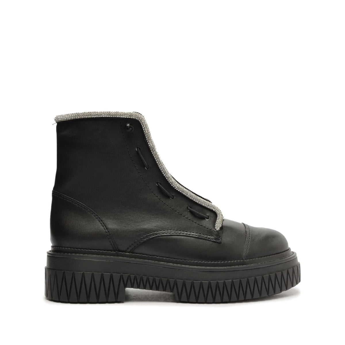 SCHUTZ Women's Amirah Boots, Black/Cristal, 9 Medium US