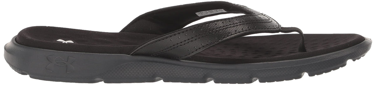 Under Armour Women's Ignite Pro Marbella Graphic Flip Flop Slide Sandal 9 (001) Black/Black/White