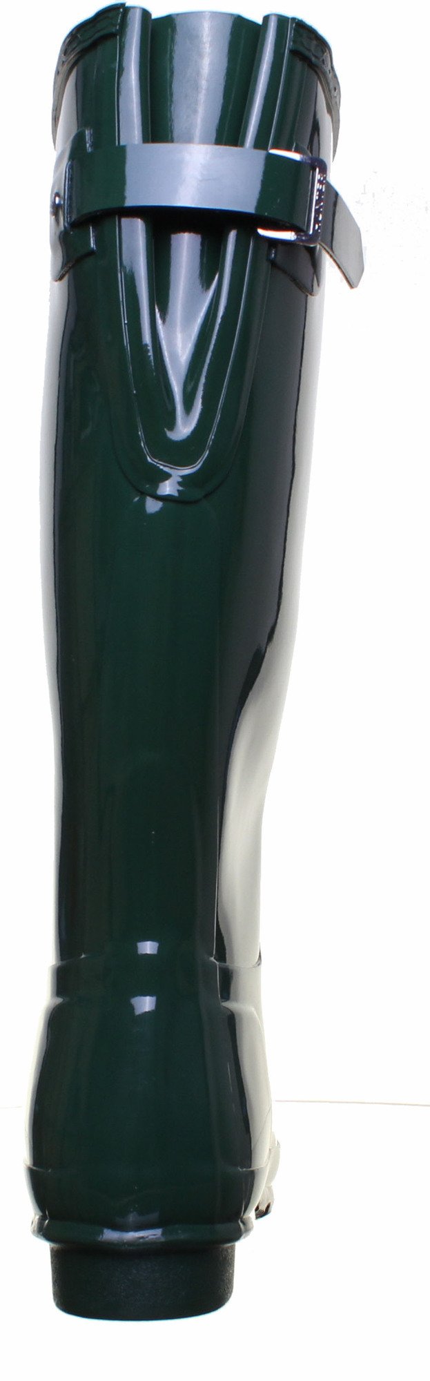 Hunter Original Back Adjustable Gloss Rain Boots for Women - Nylon Lining with Cushioned Footbed, Multilayered Sponge Insole, and Pull-On DesignGreen 8 M