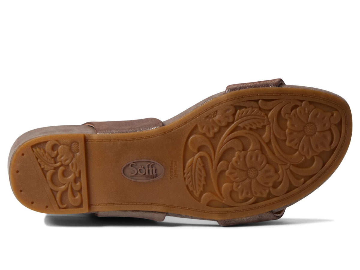 Sofft Women's Vaya Wedge Sandal 8.5 Taupe Metallic