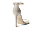 Stuart Weitzman Womens Nudistcurve 100 Sandal Platino 7 M