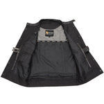 Xelement XS1937 Men's 'Quick Draw' Black Leather Motorcycle Biker Rider Vest - Small