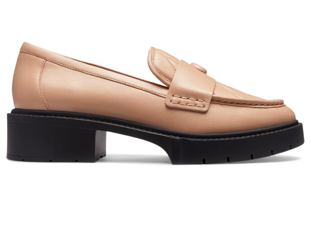 Coach® Leah Loafers for Women – Leather and Synthetic Construction – Cushioned Insole – Round Toe Buff 10 B - Medium
