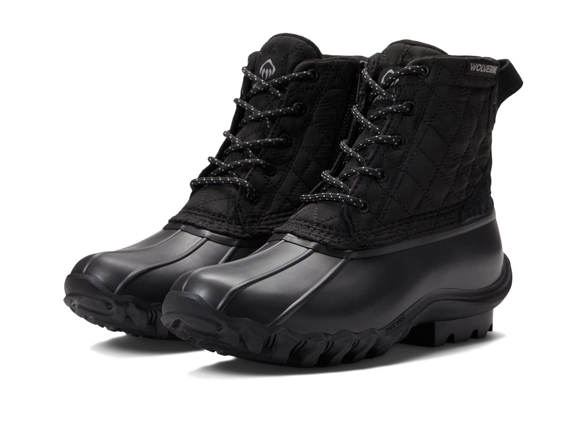 WOLVERINE Women's Torrent Nylon Waterproof Duck Boot, Black, 8