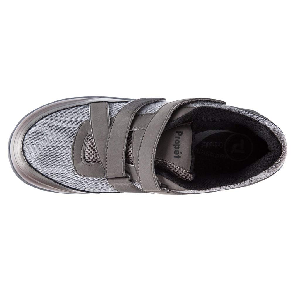 Propet Men's Matthew Strap Sneaker, Grey, 9.5 3E US