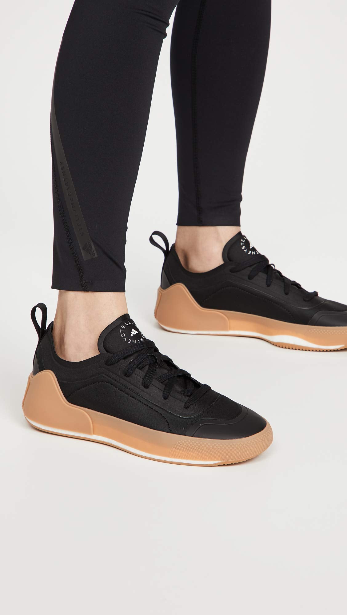 adidas by Stella McCartney Women's Asmc Treino Sneakers, Cblack/Cblack/Owhite, Black, 8.5 Medium US