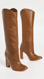 SCHUTZ Women's Gabrielle Up Boots, Bear, Brown, 10 Medium US