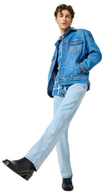 Wrangler Men's 13MWZ Cowboy Cut Original Fit Jean, Gold Buckle Bleach, 34W x 32L