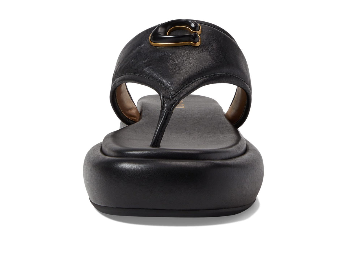 Coach Sylvie Leather Sandal Black 10 B (M)