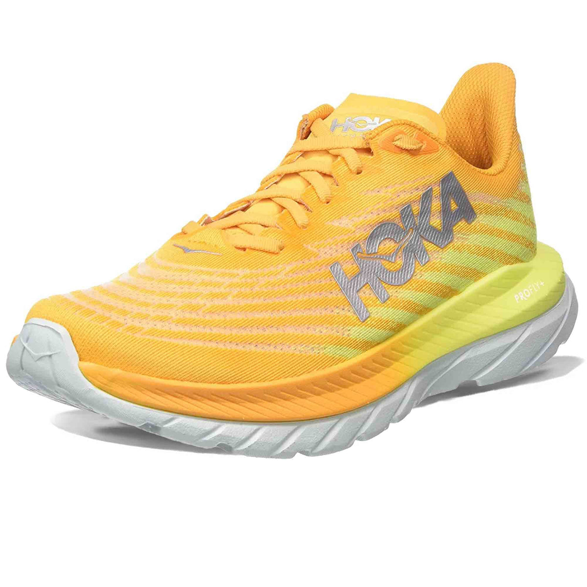 HOKA Mens Mach 5 Textile Synthetic Radiant Yellow Evening Primrose Trainers 9 US