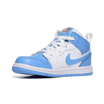 Jordan Baby Boy's 1 Mid SS (Infant/Toddler) White/University Blue/Starfish 7 Toddler M