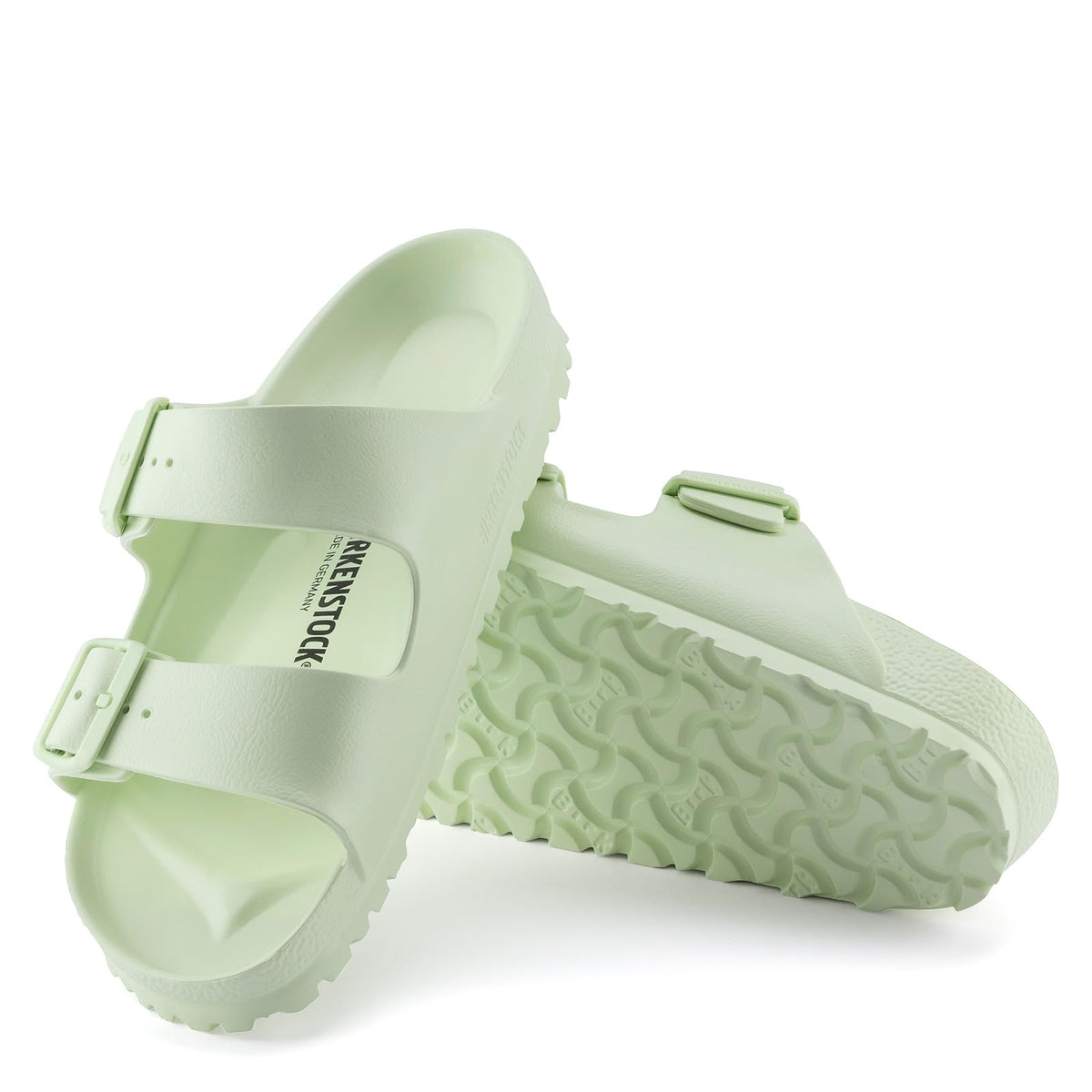 Birkenstock Unisex Arizona Essentials Slide-On Sandal, Faded Lime, 9-9.5 Narrow Women/7-7.5 Narrow Men, 40EU