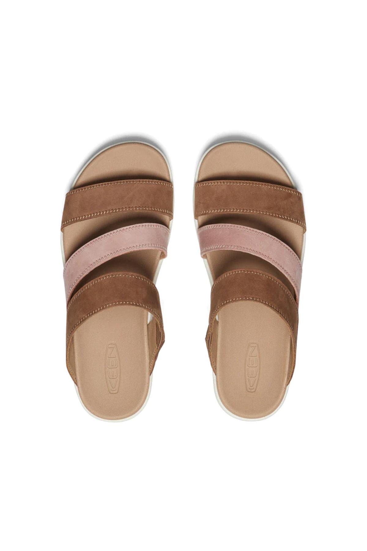 KEEN Women's Ellecity Slide Open Toe Slip On Comfortable Platform Wedge Sandals, Toasted Coconut/Fawn, 11